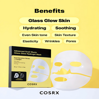 COSRX - Advanced Snail Mucin Glass Glow Hydrogel Mask x 3 Mask / Pack