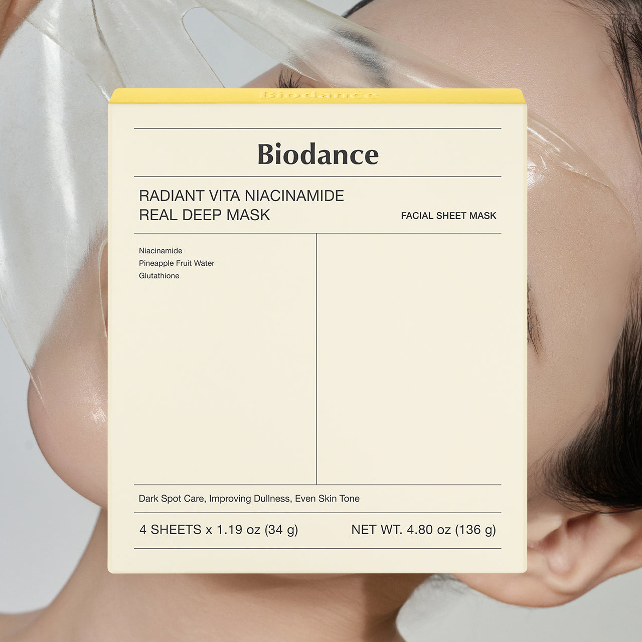 BIODANCE - Radiant Vita Niacinamide Real Deep Mask 34g (4 Mask/Box)