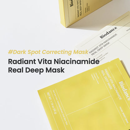 BIODANCE - Radiant Vita Niacinamide Real Deep Mask 34g (4 Mask/Box)