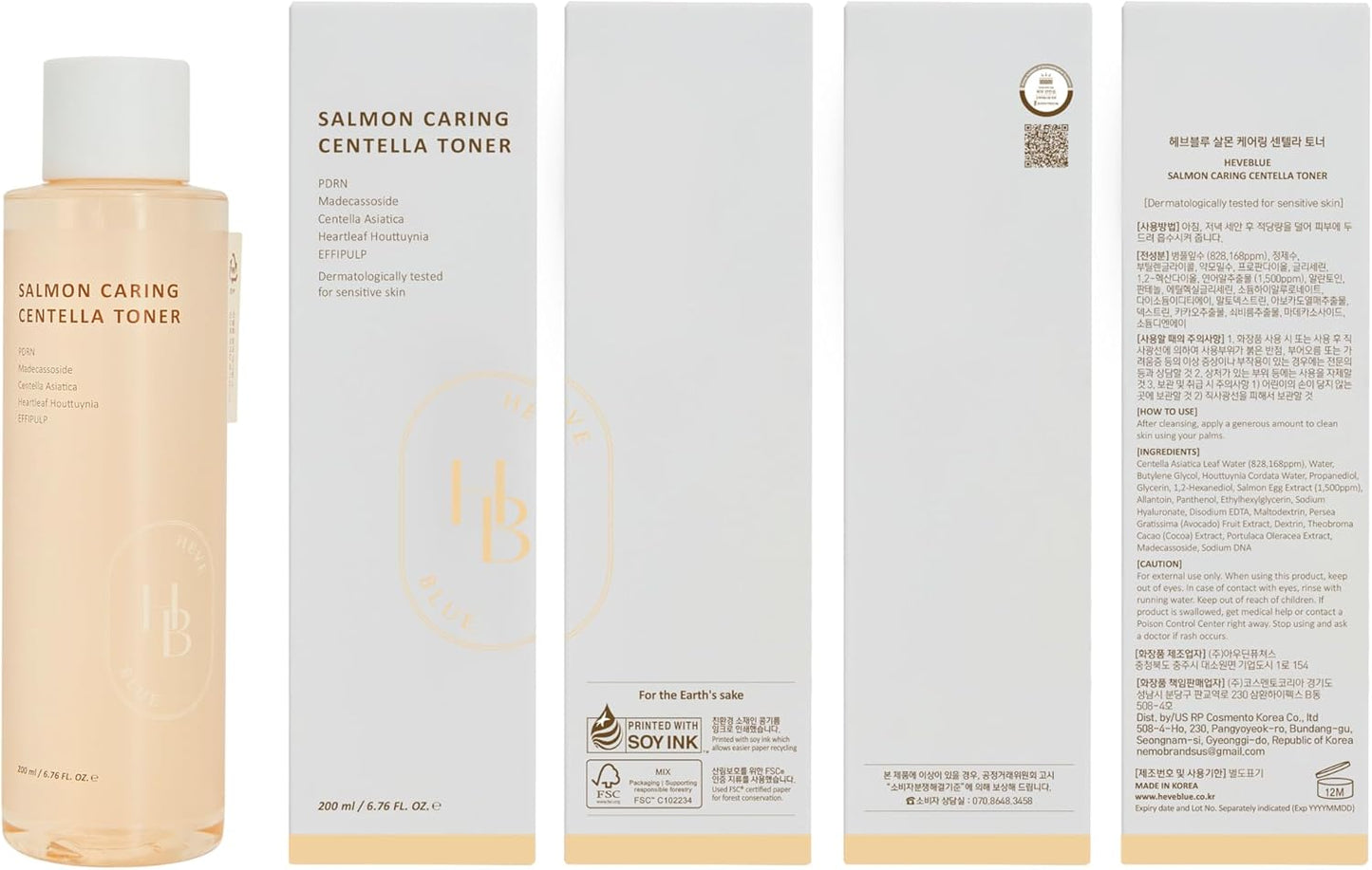 HEVEBLUE - Salmon Caring Centella Toner 200ml