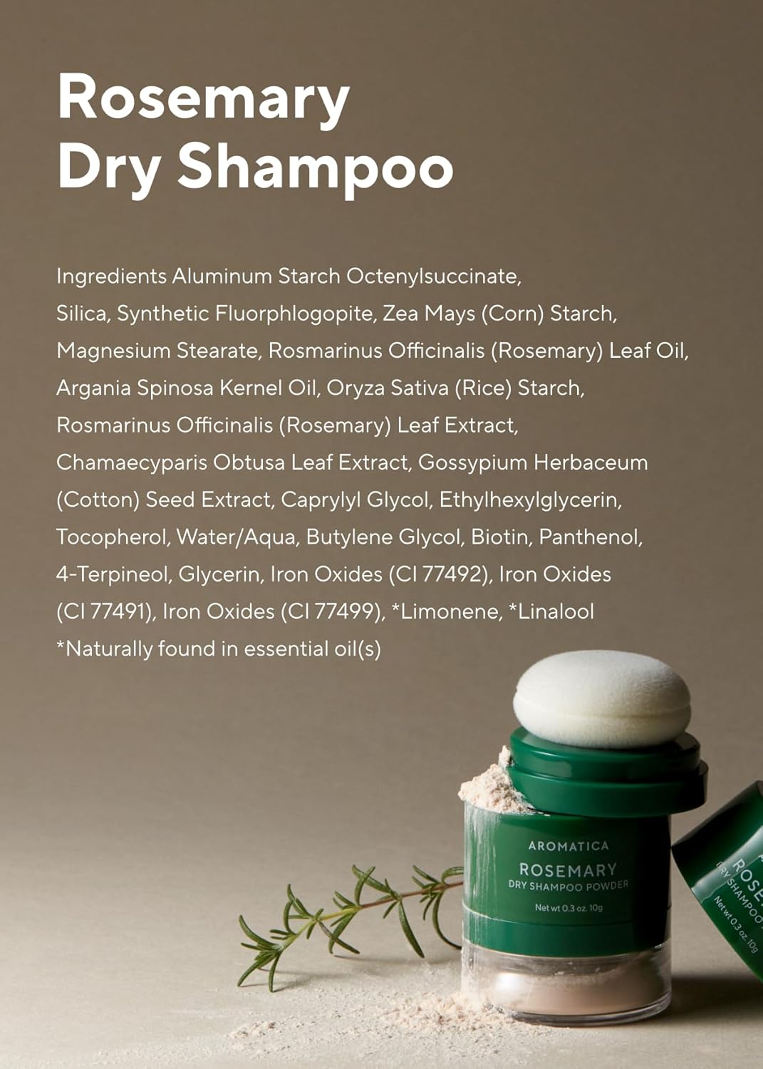 AROMATICA - Rosemary Dry Shampoo Powder 10g