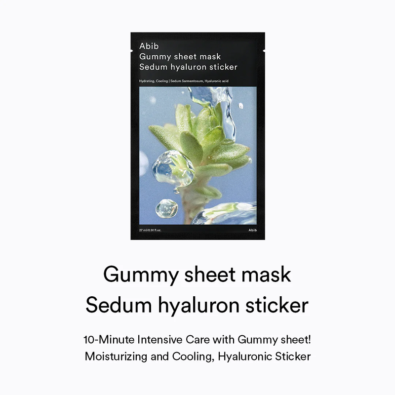 ABIB - Gummy Sheet Mask Sedum Hyaluron Sticker 27mL (10 sheets)