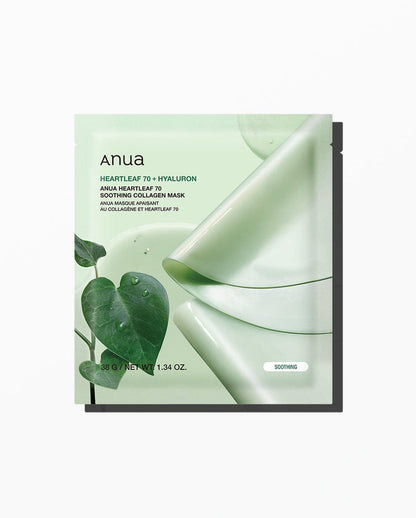 ANUA - Heartleaf 70 Soothing Collagen Mask 38g x 4 Mask