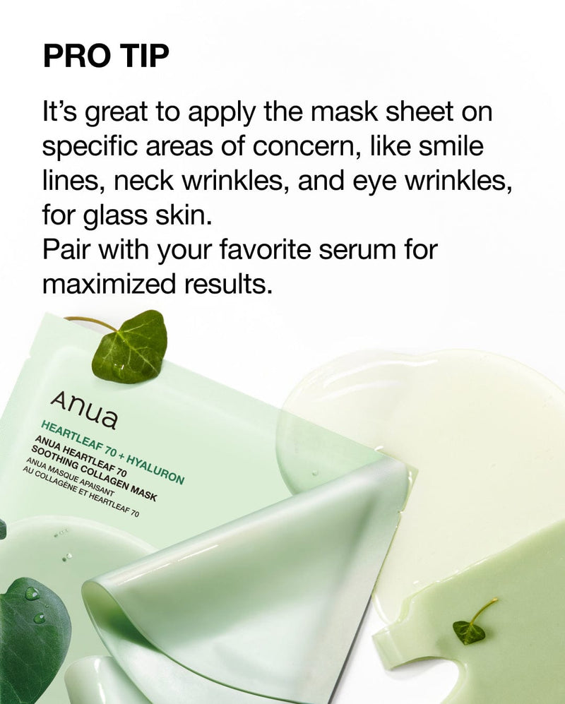 ANUA - Heartleaf 70 Soothing Collagen Mask 38g x 4 Mask