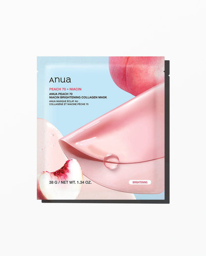 ANUA - Peach 70 Niacin Brightening Collagen Mask 38g x 4 Mask