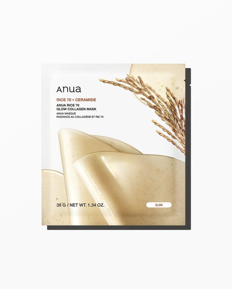 ANUA - Rice 70 Glow Collagen Mask 38g x 4 Mask