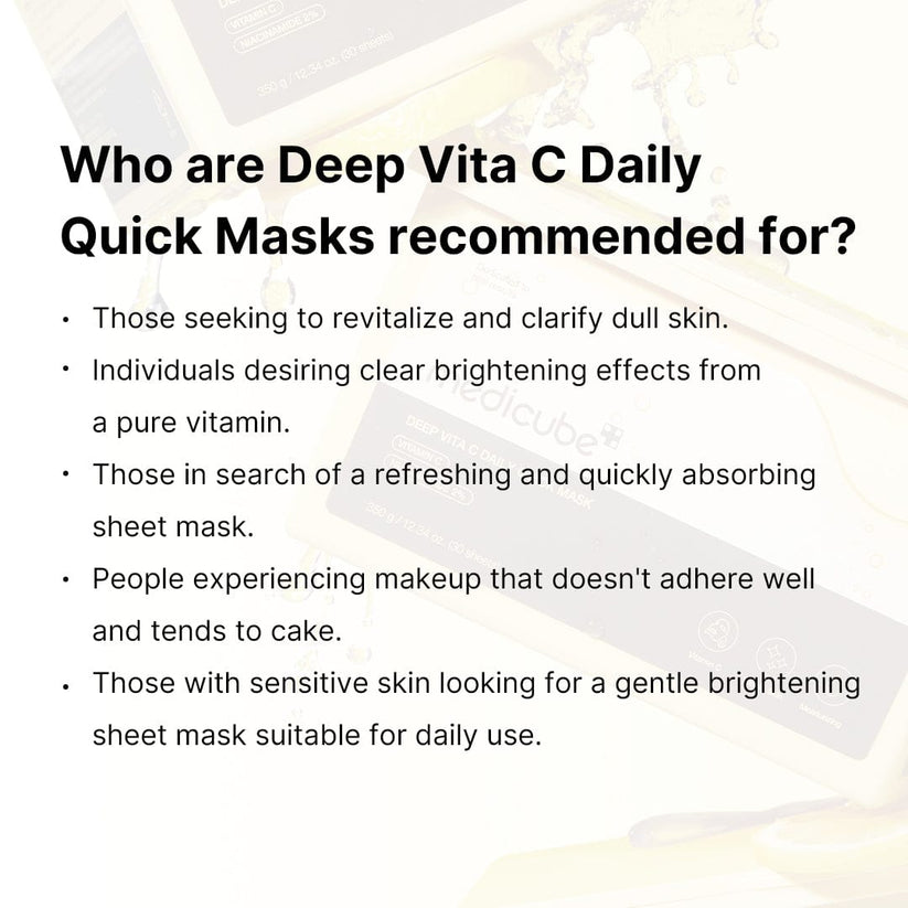 MEDICUBE - Deep Vita C Daily Quick Mask 30 Mask/Box